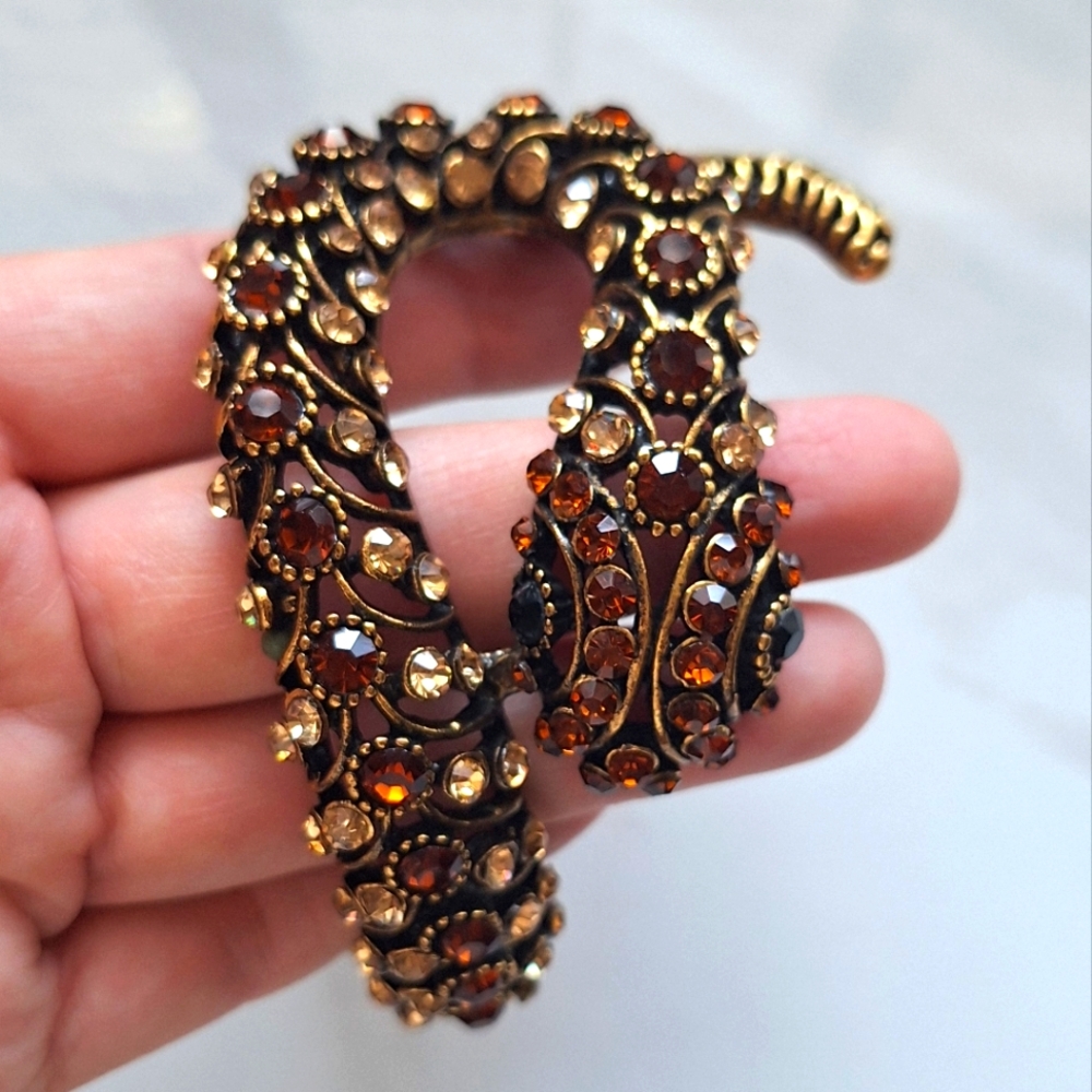 NEW! Brown Snake Rhinestone Clamper Bracelet